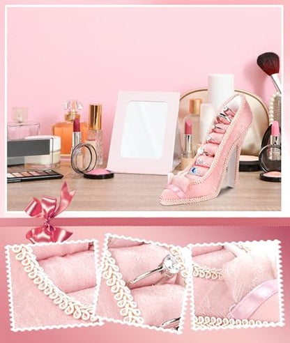 Jewelry Display Stand, Earring Necklace Ring Holder, Model Dress High heeled Shoes Earring Necklace Ring Jewelry Holder Stand Display (Pink) - color: Pink