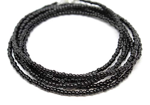 Kathy Bankston Handmade Black Seed Bead Wrap Bracelet with Sterling Silver or Yellow Gold Filled Clasp