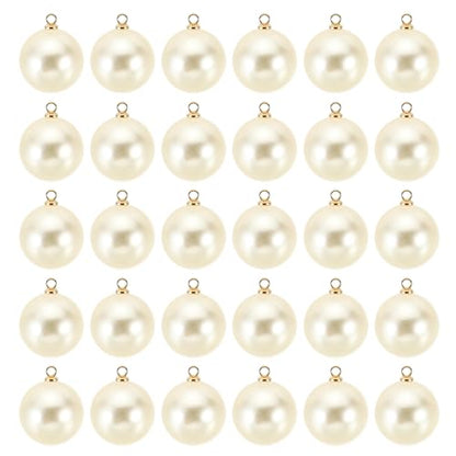 PATIKIL Pearl Charm, 100pcs Pearl Beads Faux Pearl Pendant Charm DIY for Jewelry Making Bracelets Earrings Necklace Crafts - color: Golden Beige, size: 18mm