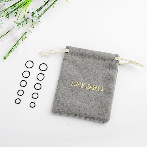 LEE&RO 16G 6MM 7MM 8MM 9MM 10MM Hinged Clicker Septum Rings 16G Nose Hoop Tragus Helix Cartilage Hoop Earrings - color: black