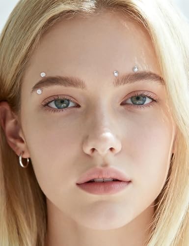 Hoeudjo Rook Piercing Jewelry Surgical Steel Eyebrow Piercing Jewelry 16g Surface Tragus Earrings Curved Barbell Daith Eyebrow Rings for Women Different Length 6/8/10mm - color: silver-tone,length 6/8/10mm