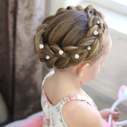 YISSION 40 Pcs Mini Rhinestone Hair Clips Tiny Pearl Hair Clips Decorative Hair Clips Sparkly Crystal Hair Pins Silver White Hair Clips Wedding Bridal Hair Accessories for Girls Women