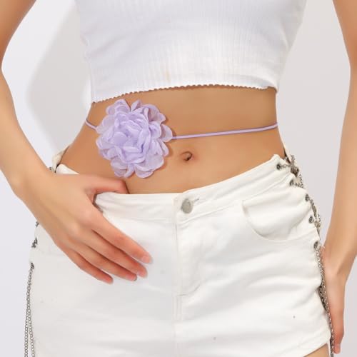 Rose Black Velvet Floral Choker Necklace - Camellia Daisy Rosette - Spring Summer Flower Jewelry - color: Purple