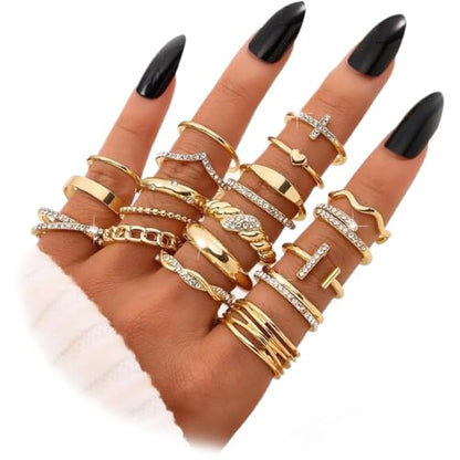 1 Set Practical Sparkling Stackable Opening Rings Geometric Rings Alloy Texture Suitable for Dating and Parties Wear
