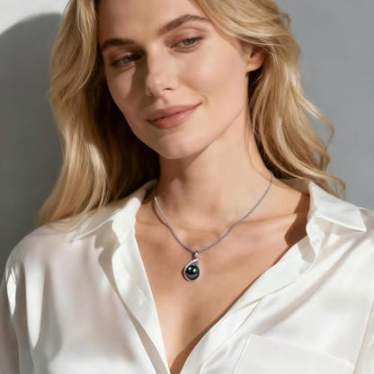 Genuine Tahitian Black Pearl Necklaces for Women, 9-12mm AAAA Seawater Pearl - Sterling Silver Moissanite Pendant, Wedding Anniversary, Birthday, Christmas Gift for Wife, Mom, Girlfriend, Fine Jewelry - size: 11-12mm, style: Phoenix