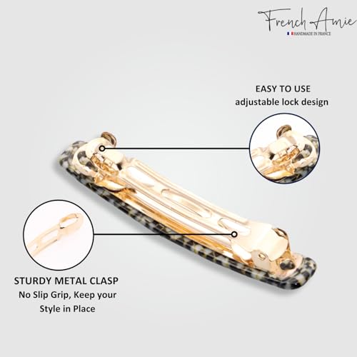 French Amie Bar Opera Small 2 1/4 Inch Hair Clip Barrette | Handmade Cellulose Acetate Automatic Clasp For Women Girls Teens Everyday Style - color: Opera