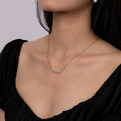 925 Sterling Silver Dainty Freshwater Cultured Pearl Choker Necklace White Genuine Real Pearl Charm Necklaces Jewelry Gifts for Her - color: Baroque-Long-Gold