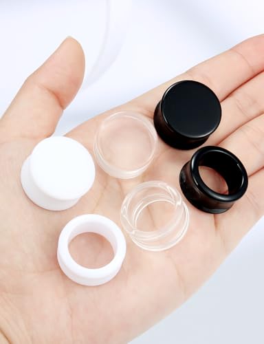 Ears Gauges Tunnels Plugs for Women Acrylic Solid Tunnel Ear Gauge Stretching Kit 6G to 1 1/4 Inch (4MM- 30MM) Expander Stretcher Plug Earrings Piercing Jewelry for Women Black White Clear - style: 25/32 inch, Black White Clear