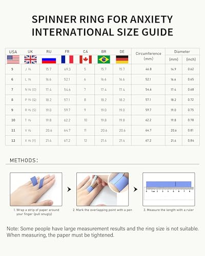Fidget Toys Adults Anxiety Ring Women Men Stress Relief Band Spinner Sun | Celestial Sun Moon Star Stainless Steel Band Hollowed Sandblasted Surface 6mm Width18K Gold Silver Size 6-10 Unisex - color: Gold, size: Size 8