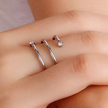 Jude Jewelers Stainless Steel Braided Wrap Wave Stacking Promise Statement Cocktail Party Ring - color: Silver