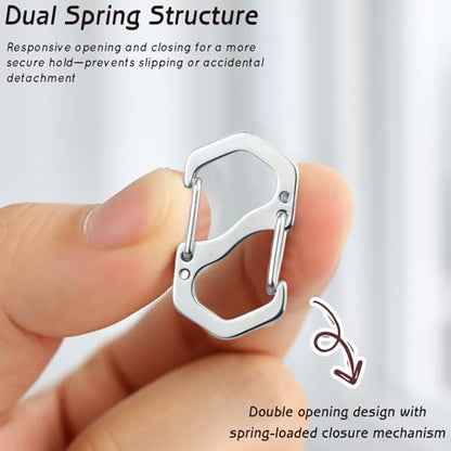 12pcs Double-Opening Stainless Steel Necklace Shortener Clasps – Small & Large Jewelry Connectors for Bracelets, Necklaces & Keychains