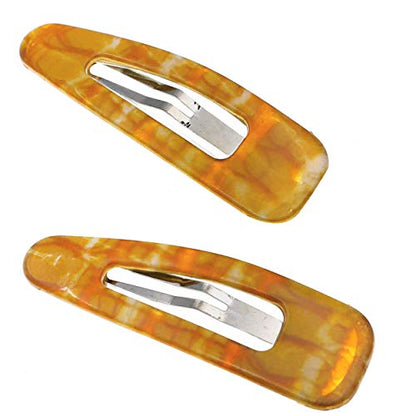 Camila Paris CP3092 French Hair Barrettes Clips, Snap Hair Slides Clic Clac for Women, Styling Girls Side Slide-in Metal Snap Pin Hair Accessories for Women. Strong Hold, No Slip Grip, Made in France - color: Yellow 2"