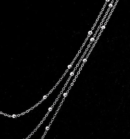 MOLOCH Layer Choker Long Chain Tassel Pendant Necklace Handmade Bead Station y Necklace Charm Chain Jewelry Necklace - color: silver