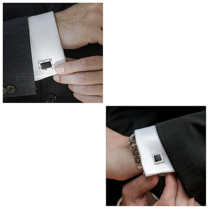 wynameleri Cufflinks Set 6 Pairs for Men, Business Formal Shirts Buttons Cuff Link Packed in Case - color: B0206003