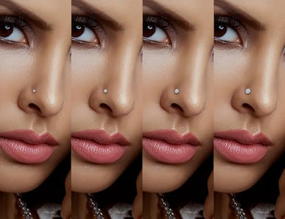 18G 20G 22G Nose Rings Studs with Cubic Zirconia 316L Surgical Steel Straight Screw L Shaped Nose Studs Piercing Jewelry for Women Men Girl CZ 1.5mm 2mm 2.5mm 3mm 20Pcs - color: A:22G Straight- Silver 2mm