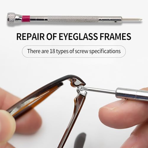 500-Piece Silver Micro Screw Repair Kit 18-Size Stainless Steel Tiny Screws with Screwdriver for Glasses, Watches, Jewelry & Electronics