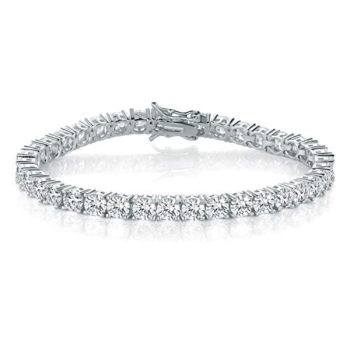 Tennis Bracelet for Women 3mm Cubic Zirconia 18K White Gold/Yellow Gold Plated - color: White Gold, size: 7mm
