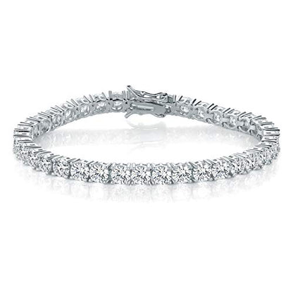 Tennis Bracelet for Women 3mm Cubic Zirconia 18K White Gold/Yellow Gold Plated - color: White Gold, size: 7mm