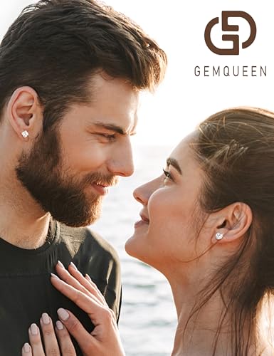 2 Pairs "STUNNING FLAME" 925 Sterling Silver 18K Real Gold Plated Stud Earrings for Women Men 5A Brilliant Princess Cut Round Cubic Zirconia - Hypoallergenic Large CZ Studs Earring Set 8 CTW (2ct*4) - color: 14K Rose Gold - 8.0 Carat(2.0ct*4)