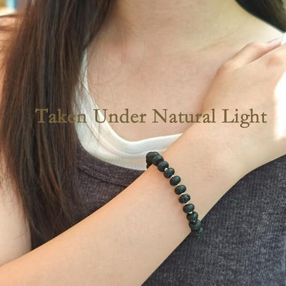 468Handmade Adjustable Natural Gemstone Crystal Bracelet Healing Power Energy Inspirational Gifts with Card for Unisex - color: 06-Black Lava(Solidify Belief), size: 5x8mm