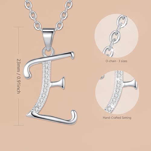 VIKI LYNN Dainty Initial Letter Pendant Necklace for Women | Cubic Zirconia Initial Jewelry, Personalized Letter Necklace, Dainty Women Jewelry, Birthday Gift Idea for Her, Mom and Wife - color: Silver, style: Silver-E