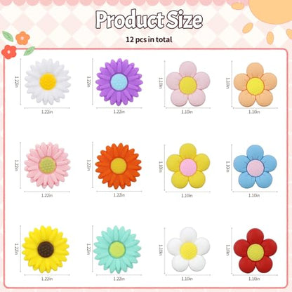 12pcs Flowers Silicone Focal Beads for pens | Focal Beads for Keychain Making,Pens,Bracelet,Necklace Crafts,Bulk Silicone Beads for DIY（Flowers） - color: Flowers
