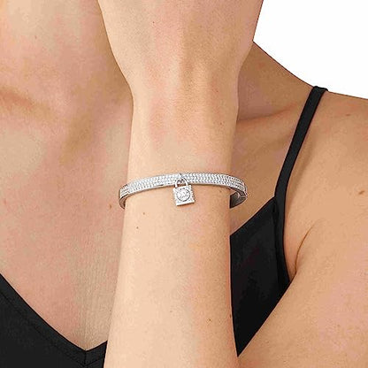 Michael Kors Silver-Tone Bracelet for Women; Bracelets; Jewelry for Women - color: Pavé Pendant Bangle