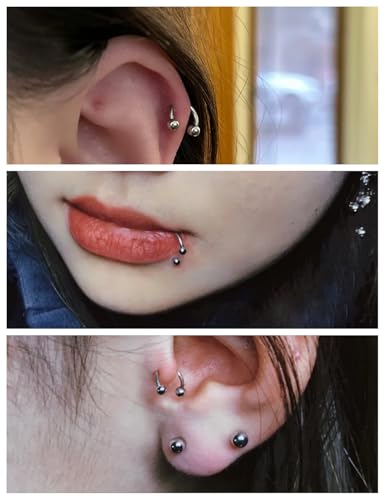 Oufksiyy 16g Septum Rings Internally Threaded Surgical Steel Septum Jewelry Lip Rings Hoop Labret Jewelry Horseshoe Earrings Daith Piercing Jewelry for Women Men 6mm 8mm 10mm 12mm Silver Gold Black - color: Black Septum Piercing jewelry 16G