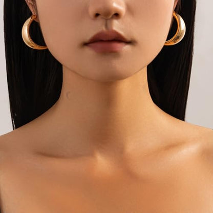 Chunky Hoop Earrings for Women Thick Open Resin Hoops Earrings Fashion Jewelry for Women - style: Style-A