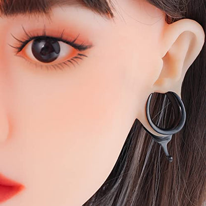 (6mm 2g DIY Ear Saddle Tunnel Plugs Piercing Stretchers Black Gold Silver Hypoallergenic 316 Stainless Steel Ear Gauges Dangle Accessories Expander Fashion Body Jewelry 2PCS - color: Black, size: 8mm