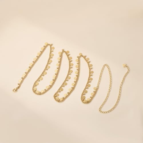 JINEAR 14K Gold Plated Waist Chain for Women Body Chain Belly Chains | Dainty Bead Chains Waterproof Summer Beach Bikini Accessories Gold Jewelry Belt Festival Outfits for Women - color: Big Glitter Body Chains