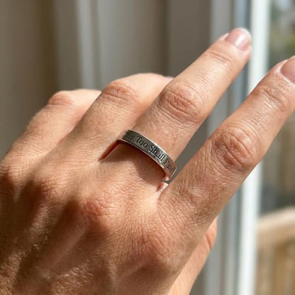 This Too Shall Pass But Fucking Hell Inspirational Mantra Ring For Women, Best Friends Engraving Stackable Self Worth Hidden Message Encouragement Friendship Gift Jewelry - color: Shall Pass But Hell Silver 8