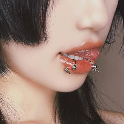 Zolure 16g Lip Rings Horseshoe Labret Jewelry Lip Barbell Ring Spike Snake Bite Piercing Jewelry Tragus Helix Earrings Studs Medusa Piercing for Women Men - color: 16G 8mm #6