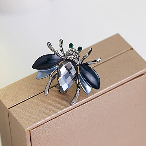 seven wolves Women Crystal Bouquet Brooch Pin All-Match Accessories Rhinestone Brooches and Pins - color: Grey C