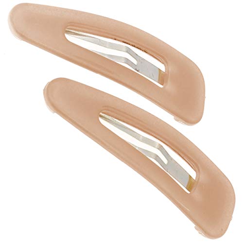 Camila Paris CP3090 French Hair Barrettes Clips, Snap Hair Slides Clic Clac for Women, Styling Girls Side Slide-in Metal Snap Pin Hair Accessories for Women. Strong Hold, No Slip Grip, Made in France - color: Beige 2"