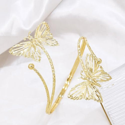 Harry and Henry Arm Cuff Gold Upper Arm Jewelry for Women Adjustable Open Cuff Bangle Bracelets Armband Jewelry Summer Outfits for Women 2026 - color: E4:Arm Cuff Butterfly