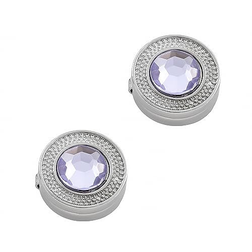Mens Button Covers Tuxedo Shirt Cufflinks Alternative | Fake cufflinks and alternative fashion jewelry accessories for mens formal business dress shirts suits and groomsmen - color: H Silvery purple
