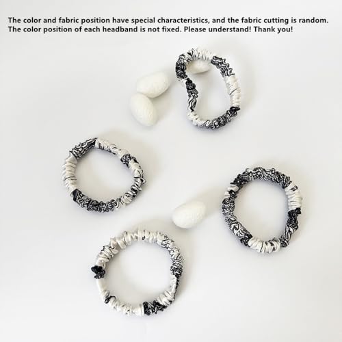 6 Pack 100% Muberry Silk Scrunchies for Women Luxury Hair Ties,No Damage Gentle Hair Bands,Ponytail Holders Silk Hair Ties for Thick and Thin or Curly Hair - color: Black