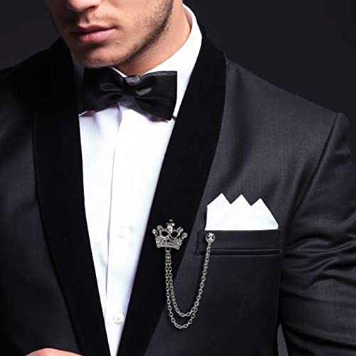 Collar Chain Pin for Men and Women - Hanging Tassel Brooch Lapel Pin for Business Suits - Bar Pin With Long Chain - Gifts - color: G: 2PCS