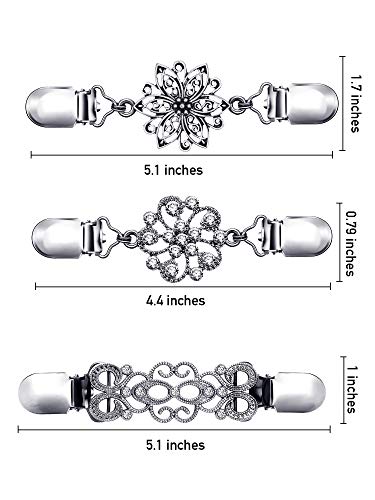 Hicarer 6 Pieces Vintage Shirt Dress Cardigan Clip, Waist Clip for Women, Sweater Shawl Brooch Jacket for Clothing - style: Vintage