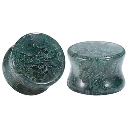 14PC 7 Pairs Stone Ear Plugs Double Flare Saddle Stretching Gauges Expander Stretchers 2G(6mm)-5/8"(16mm) - color: #1 1/2"(12mm)