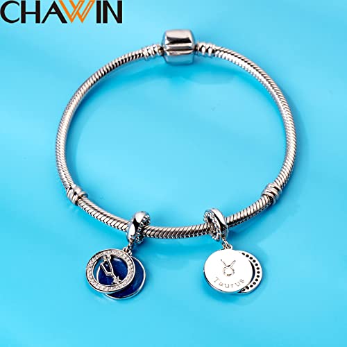 Zodiac Sign Charms for Charm Bracelets - 925 Sterling Silver Necklace Pendants, 12 Constellation/Horoscope Star Dangle - Dangling Birthstone Beads, Birthday Gifts for Women/Men. - color: Taurus (4.20～5.20)