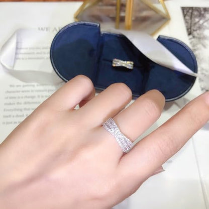 PAVOOI 14K Gold Plated X Ring Simulated Diamond CZ Criss Cross Ring for Women Juude Jewelers Silver Rose Gold Braided Wrap Knot Style Promise Statement Cocktail Party Ring(Silver.K-US Code-6) - color: SILVER.K, size: (US Code-6)