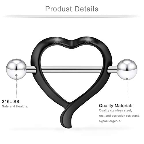 14G 9/16Inch Crystal Ball Nipple Tongue Shield Ring Barbell Body Piercing Jewelry Retainer 8-14PCS - color: 14PCS - Black