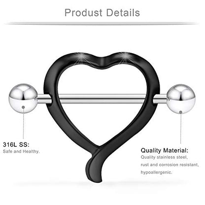 14G 9/16Inch Crystal Ball Nipple Tongue Shield Ring Barbell Body Piercing Jewelry Retainer 8-14PCS - color: 14PCS - Black