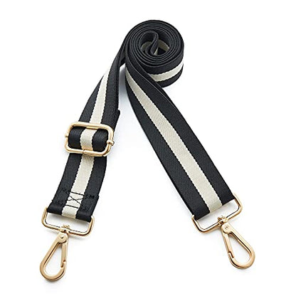 Kolti Purse Strap Replacement Crossbody Handbag Stripe Wide Adjustable - color: Gold Buckle-24