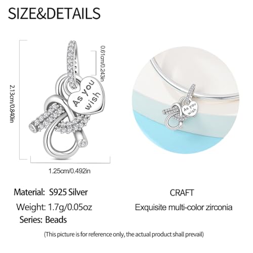 925 Sterling Silver Charms for Bracelets Necklaces Dangle Pendant With 5A Cubic Zirconias Bead Charm for Women DIY Jewelry - style: As you Wish
