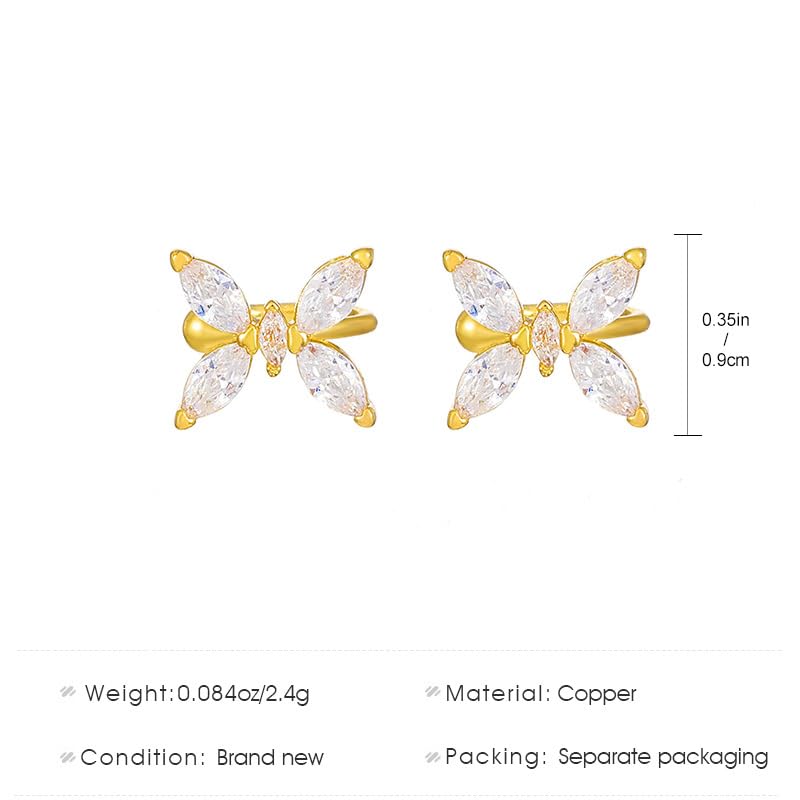 Ear Cuffs Earrings for Women Non Piercing Cartilage Cuff Wrap Clip on Earrings Trendy Pearl Rhinestone Tassel Chain Earrings Jewelry for Women - color: Butterfly Ear Cuff