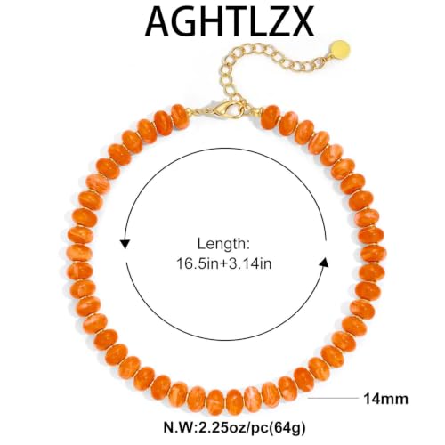 Chunky Beaded Necklace for Women, Colorful Trendy Statement Summer Jewelry Gift - color: necklace-38