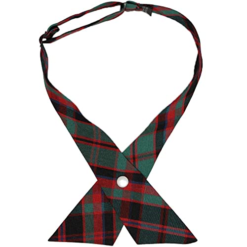 tiemart Crossover Tie - color: Red and Green Plaid